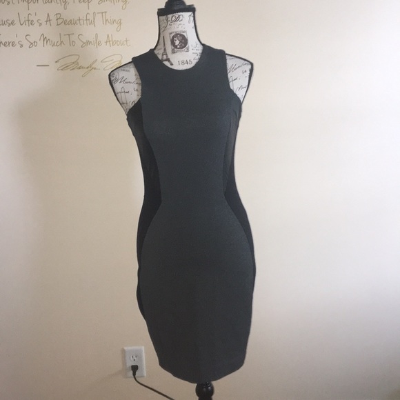 NEW David Lerner Astor Leather Panel Bodycon Dress - Picture 3 of 8